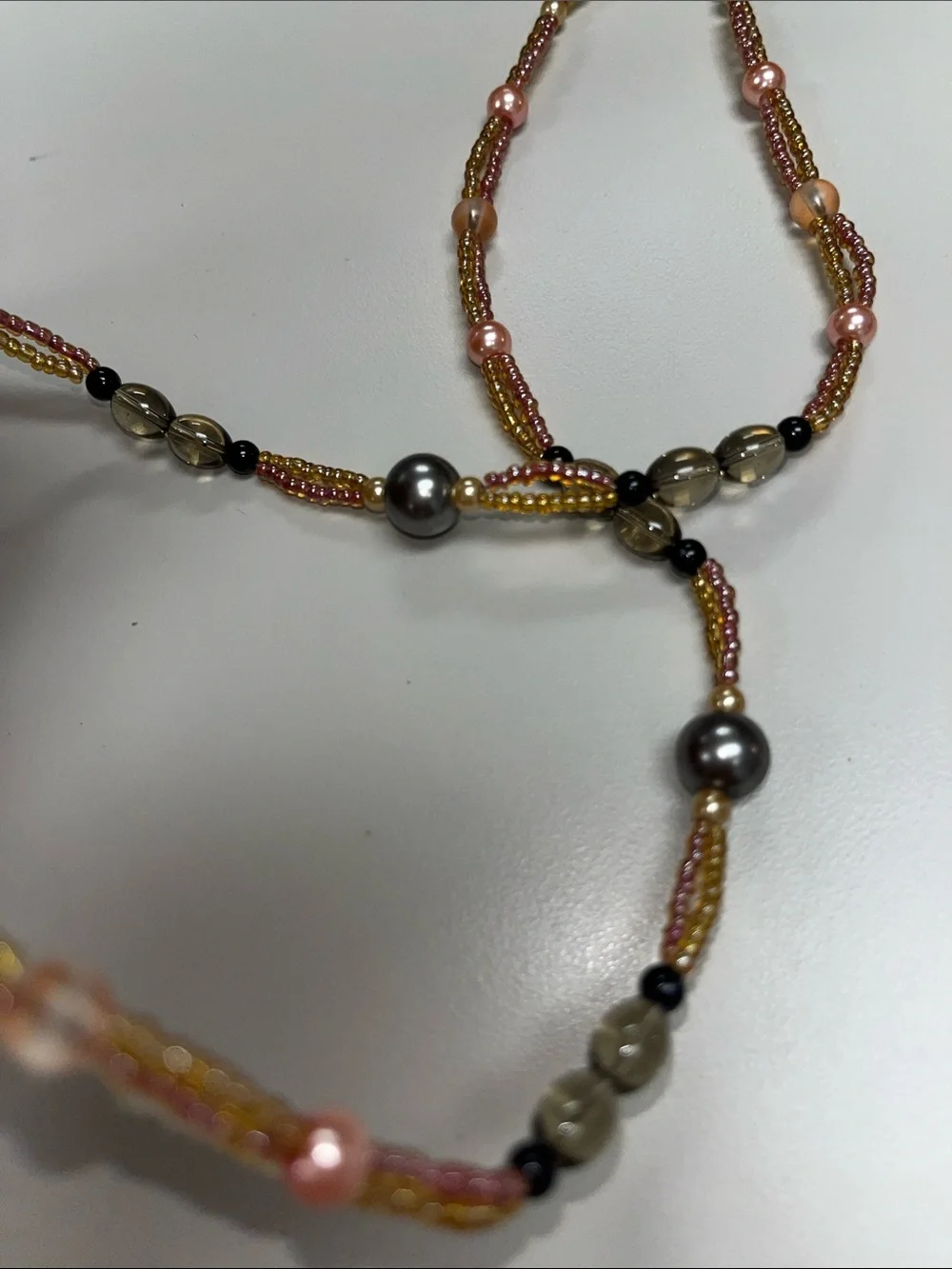 Source Unknown Brown Beaded Fringe Phone Case Charm w/ butterfly